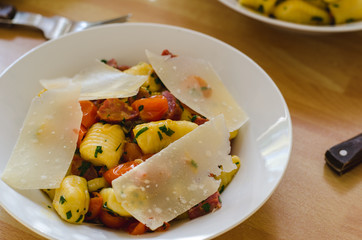Gnocchi with sausage ragu