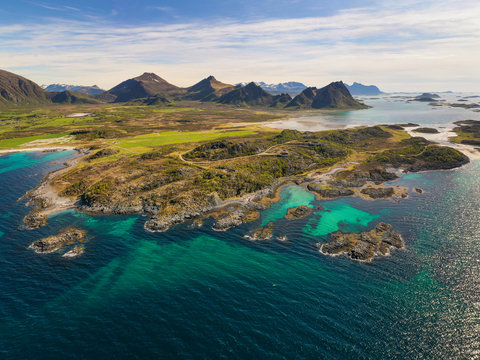 K&uuml;stenbatterie Dietl in Norwegen Luftaufnahme