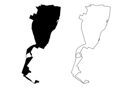 Braila City (Republic of Romania) map vector illustration, scribble sketch City of Braila map