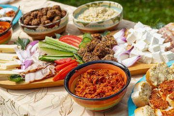 Traditional Romania Food at a local brunch in Transylvania