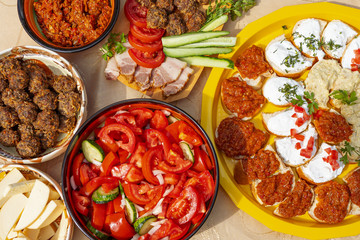 Traditional Romania Food at a local brunch in Transylvania