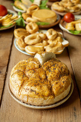 Romanian bread freshly baked and homemade by locals in a traditional way