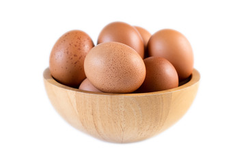 Raw chicken eggs organic food for good health high protein on white background