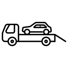 Tow truck icon, Towing truck with car