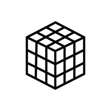 Simple mind challanging puzzle, rubik kind of cube hovering over white background, simplicity, ease