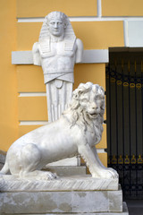 Statues. Architecture of Archangelskoye public park in Moscow region, Russia.