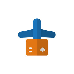 Logistic Packaging Airplane Shipped Icon, Logo, Vector