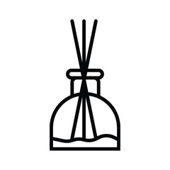 Vector line icon of aromatherapy diffuser, simple silhouette for spa salon