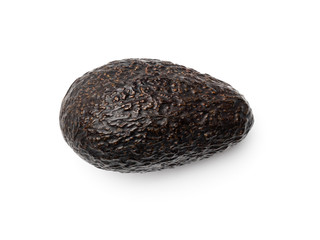 Brown avocado isolated on white background