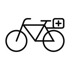 delivery by bike icon vector