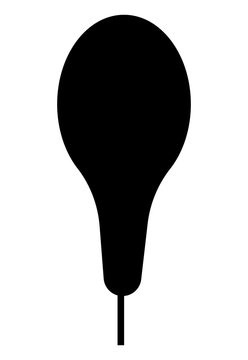 leaf silhouette vector. Black shape with spathulate Leaf shape.