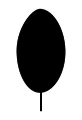 leaf silhouette vector. Black shape with ovate Leaf shape.