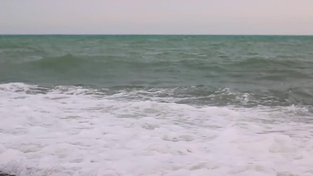 Waves on the Black sea beach in Sochi