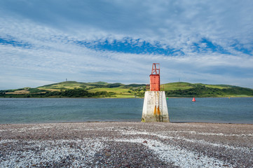 Campbeltown sea entrance beacon at Davaar island. Campbeltown, Scotland