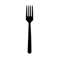 Fork icon isolated on white background. Trendy tool design style. Monochrome symbol