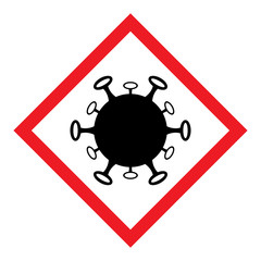Coronavirus icon, 2019-ncov danger sign. Stop epidemic vector symbol isolated on white background