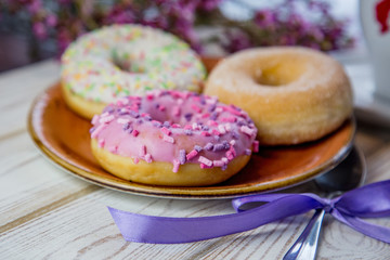 Fototapeta na wymiar blured donuts