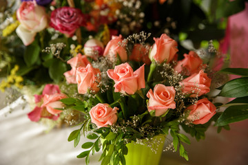 Arrangement of fresh flowers bouquets . Flower delivery
