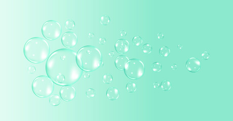 Flying rainbow transparent soap bubbles on checkered background.Reaistic colored balls.Vector texture.