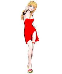 3D japanese anime girl.