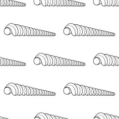 Vector seamless pattern with hand drawn seashells. Beautiful marine design elements for print, packaging, textile, wrapper.