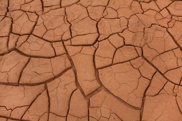 물이 없어서 갈라진 진흙