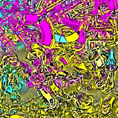 Abstract background. Psychedelic fractal, texture of brush strokes of colored paint of blurred lines and spots of different shapes and sizes