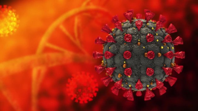 oronavirus Covid 19 Cell hantavirus Virus outbreak medical animation.