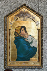 Obraz premium Virgin Mary with baby Jesus, church of Holy Trinity in Klenovnik, Croatia