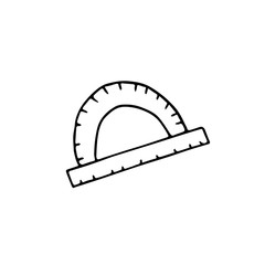 ruler transparent single element hand drawn in doodle scandinavian minimalism monochrome style. icon, sticker, stationery, school, training, drawing, geometry measurement