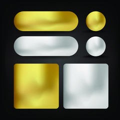Button set color gold adn silver style
