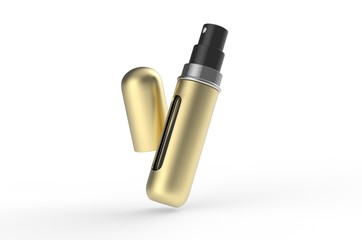 Blank Refillable Aluminum Atomizer For Branding, 3d render illustration.