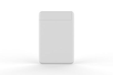 Blank Small Pocket Perfume Plastic Container For Branding, 3d render illustration.