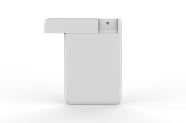 Blank Small Pocket Perfume Plastic Container For Branding, 3d render illustration.