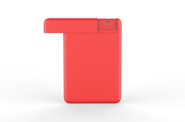 Blank Small Pocket Perfume Plastic Container For Branding, 3d render illustration.
