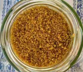 brown sugar in a glass jar