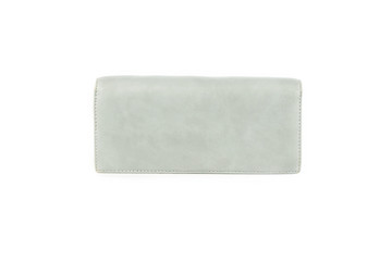 Gray female wallet isolated on a white background. Concept salary, budget, savings