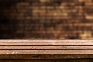 Empty old wooden table background