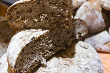 Loaf of bread with rye and nuts