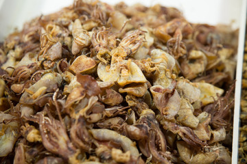 A pile of dried squid