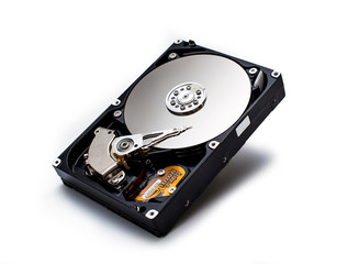  HDD hard disk drive isolated on white background. Computer disk drive on white background.