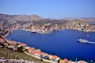 So deep blue laguna on Symi island
