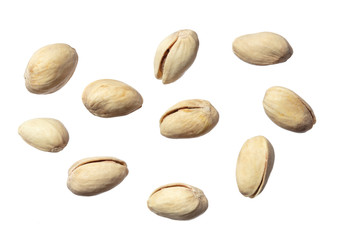 pistachio nuts isolated on white background