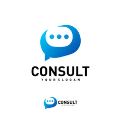 Business consulting logo template. Speech bubble vector design. Consult logotype