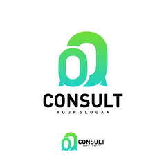 Fototapeta premium Business consulting logo template. Speech bubble vector design. Consult logotype