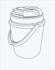 Ice bucket hand drawing in vector eps 10