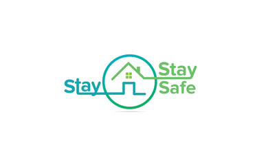 Stay Home Stay Safe. COVID-19. stay home in COVID-19 Coronavirus Outbreak, Work from Home, Protected from Coronavirus. Vector Illustration. Covid-19 Awareness.