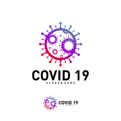 Covid-19 Coronavirus concept design logo. World Health organization WHO introduced new official name for Coronavirus disease named COVID-19, dangerous virus vector illustration