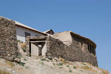 Old houses in a mountain village in Uzbekistan