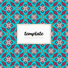 Obraz premium Colorful mandala seamless pattern vector